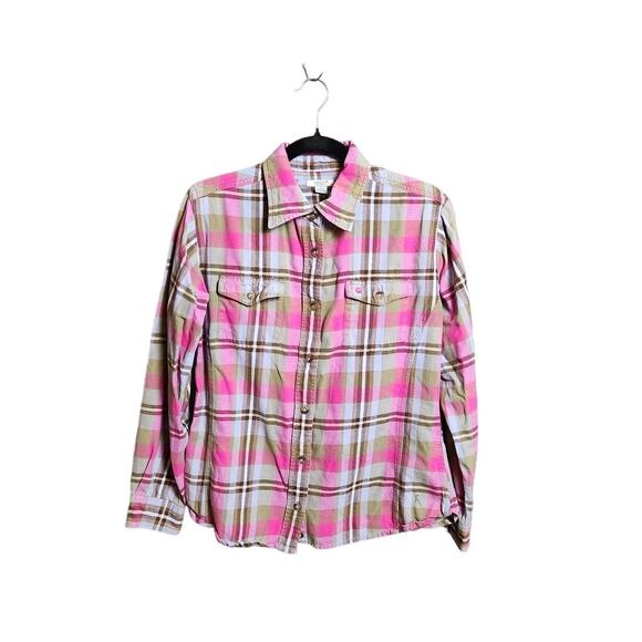 Carhartt for Women Pink Plaid Button-Up Shirt – Size L (12/14) NWOT - Picture 1 of 7